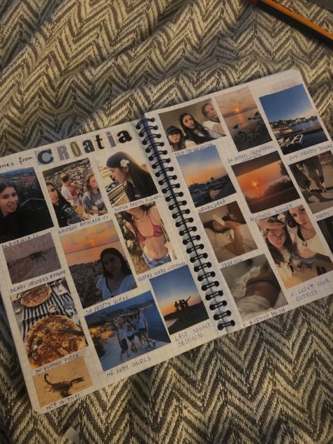 Spotify Wrapped Journal Page, Sunset Journal Ideas, Collage Prompts Journal Ideas, Sunset Bullet Journal, Daily Collage Journal, Sunset Journal, Memories Book, Anniversary Scrapbook, Creative Gifts For Boyfriend