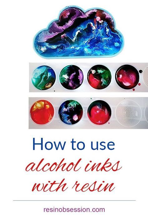 Learn how to use alcohol inks to color resin to make unique designs. Works great for jewelry and resin crafts. Epoxy Resin And Alcohol Ink, Alcohol Ink And Resin Tutorials, How To Use Alcohol Ink In Resin, Resin Coloring Techniques, Resin Projects For Beginners, Resin Crafts Ideas Inspiration, Unique Resin Ideas, Alcohol Ink In Resin, Uv Resin Crafts