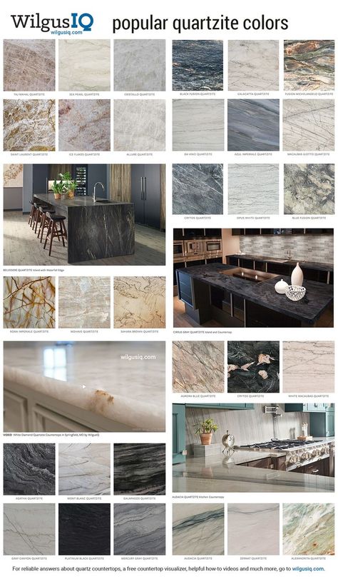 Quartz Kitchen Countertops Colors, Natural Countertops, Quartzite Countertops Colors, Quartzite Kitchen Island, Kitchen Countertop Design, Countertop Design Ideas, Quartzite Countertops Kitchen, Quartzite Kitchen Countertops, Quartz Countertops Colors