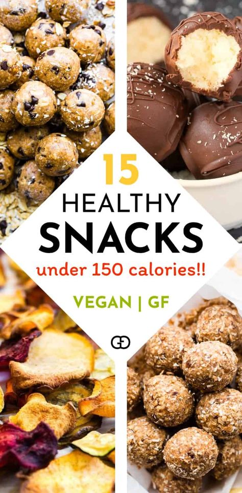 Oh wow! These healthy vegan snacks are delicious! All these DIY snacks are portable, gluten-free and less than 150 calories! #healthysnacks #healthyrecipes #snacks #veganrecipes #vegan #veganfood #glutenfree 150 Calorie Snacks, Vegan Gluten Free Snacks, Lunch Keto, Vegetarian Dinner Recipes, Calorie Snacks, Low Calorie Vegan, Vegan Snack Recipes, Plant Based Snacks, Diy Snacks