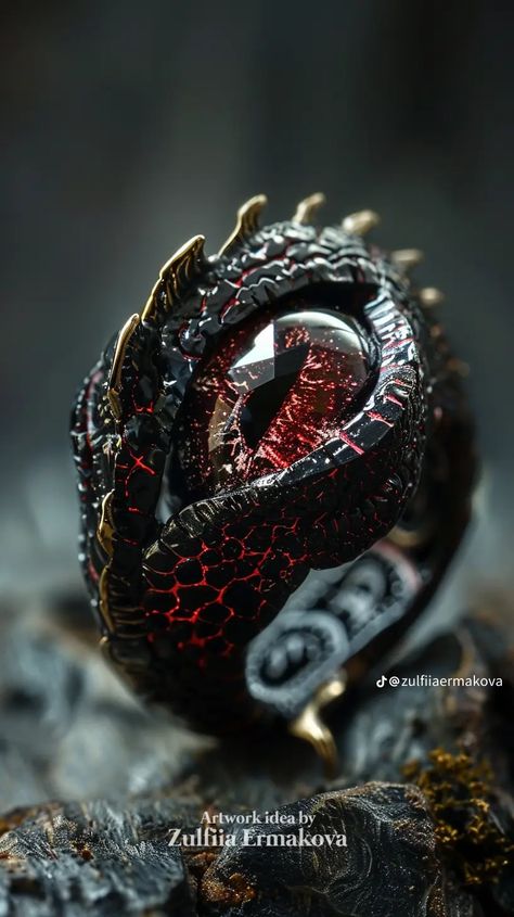 Targaryen Jewelry Aesthetic, Magic Ring Art, Fantasy Rings Magic, Fantasy Jewelry Magic, Fairytale Engagement Rings, Cool Rings For Men, Fantasy Ring, Fancy Accessories, Dragon Ring