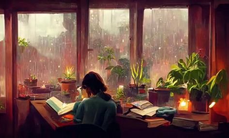 Lofi Girl, Rainy Wallpaper, Lofi Music, L Wallpaper, Laptop Wallpaper Desktop Wallpapers, Desktop Wallpaper Art, Relaxing Art, Cute Desktop Wallpaper, Iphone Wallpaper App