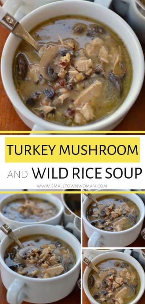 Wild Rice And Mushroom Soup, Vegan Wild Rice, Potato Cheddar Soup, Turkey Mushroom, Mushrooms Wild, Cauliflower Potato Soup, Instant Pot Vegan, Warm Soup Recipes, Food Fall