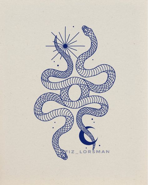 https://www.instagram.com/p/CezkV6hrCqd/?igshid=MDJmNzVkMjY= Cosmic Snake Tattoo, Snake Linocut, Snake Illustration Design, Cute Snake Drawing, Snake Eating Itself, Snake Doodle, Snake Photography, Mystical Illustration, Snake Sketch