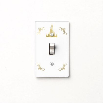 #Gold Faux Foil Princess Castle Storybook Light Switch Cover - customized designs custom gift ideas Cinderella Nursery, Cinderella Room, Light Switch Covers Diy, Disney Princess Nursery, Disney House, Princess Nursery, Wall Switch Plates, Nursery Lighting, Girls Room Ideas