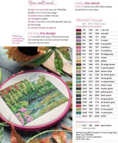 Monet Cross Stitch, Cross Stitch Landscape, Stitch Collection, Cross Stitch Collection, Embroidery Sampler, Cross Stitch Love, Completed Cross Stitch, Cross Stitch Funny, Wooden Hoop