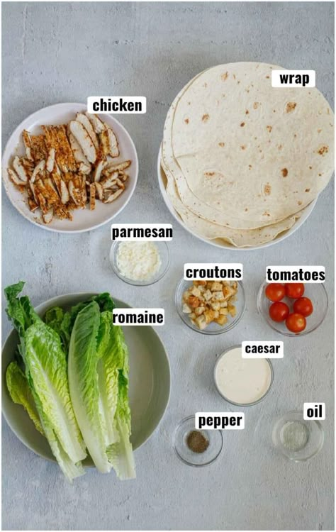 Chicken Caesar Wrap Recipe, Homemade Chicken Salad, Chicken Caesar Salad Wraps, Caesar Wrap, Wraps Recipes Easy, Salad Homemade, Chicken Caesar Wrap, Chicken Wrap Recipes, Salad Chicken