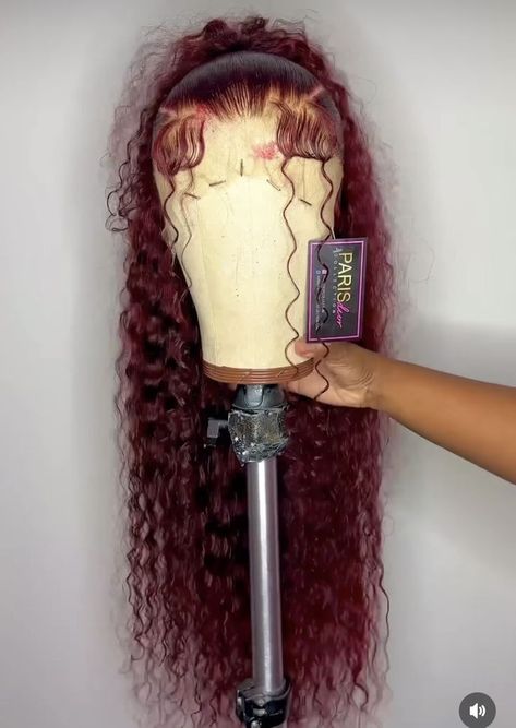 Colored Curly Lace Front Wigs, Dyed Curly Wigs For Black Women, Hairstyles For Lace Fronts, Short Curly Lace Front Wigs Hairstyles, Frontal Wig Colors, Cute Wigs For Black Women, Pink Nails Black Women, Wig Influencers, Colored Curly Wig