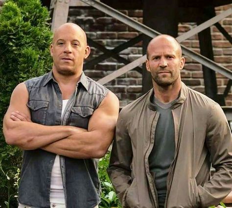 Vin Diesel & Jason Statham جيسون ستاثام, Jason Stratham, Lucas Black, Dominic Toretto, Elsa Pataky, The Rock Dwayne Johnson, Bald Men, Michelle Rodriguez, Dwayne The Rock