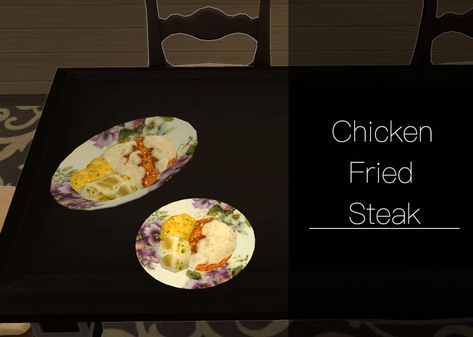 Sunday Dinner Soul Food, 5 Flavor Pound Cake, Sims 4 Patreon, Chicken Fried Steak, Food Pack, Choice Boards, Custom Recipe, Garlic Mashed, Food Stall