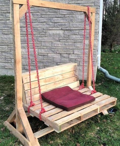 Pallet Garden Benches, Pallet Lounge, Swing Bed, Pallet Garden Furniture, Pallet Patio Furniture, Pallet Patio, Wooden Pallet Furniture, Pallet Decor, Wooden Pallet Projects