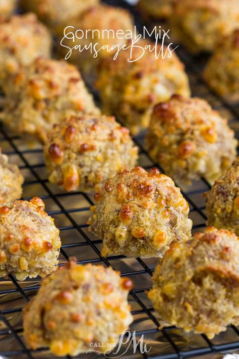 Jiffy Cornmeal Sausage Balls Easy Sausage Balls, Easy Sausage Balls Recipes, Sausage Balls Recipe, Breads Recipes, Jiffy Corn Muffin Mix, Southern Plate, Sausage Balls, Appetizers Easy Finger Food, Cheese Sausage