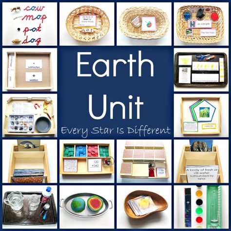 Every Star Is Different: Earth Unit w/ Free Printables Earth Activities, Space Lessons, Free Printables For Kids, Montessori Science, Montessori Geography, Montessori Homeschool, Montessori Math, Earth Day Activities, Montessori Ideas