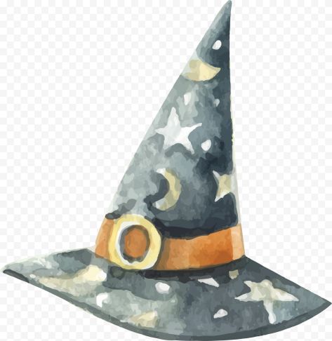 Witch Hat Clipart, Hat Clipart, Original Background, Art Png, No Background, Halloween Png, Halloween Cards, Witch Hat, Vintage Halloween