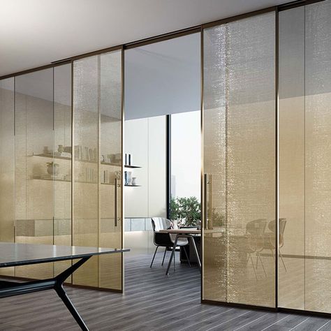 Mesh Interlayer | CARVART Glass Partition Designs Modern Interiors, Fabric Glass Partition, Metal And Glass Partition, Steel Glass Partition, Mesh Glass Partition, Aluminium Glass Partition, Sliding Door Partition Metal, Steel Interior Design, Glass Wall Office