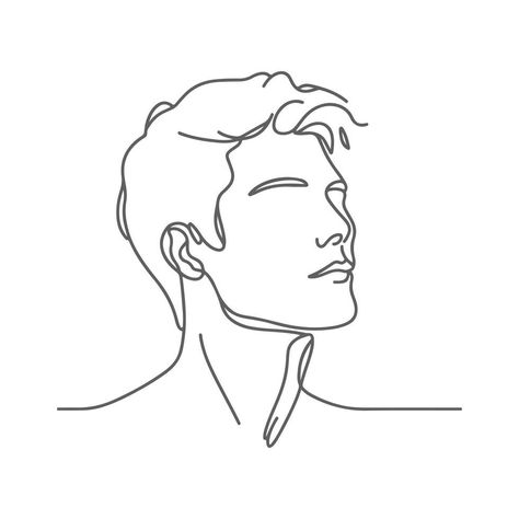 Page Drawing, Man Portrait, Man Illustration, Handsome Man, Male Portrait, Male Face, Coloring Page, Vector Art, The One