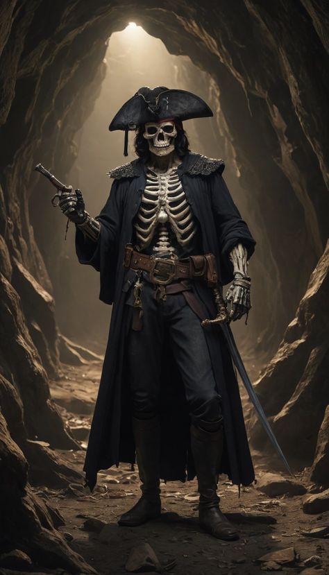 skeleton dressed as a pirate, digital painting Pirate Skeleton Drawing, Pirate Concept Art, Pirate Concept, Pirate Ghost, Ghost Pirate, Skeleton Pirate, Writing Names, Pirate Stuff, Pirate Skeleton