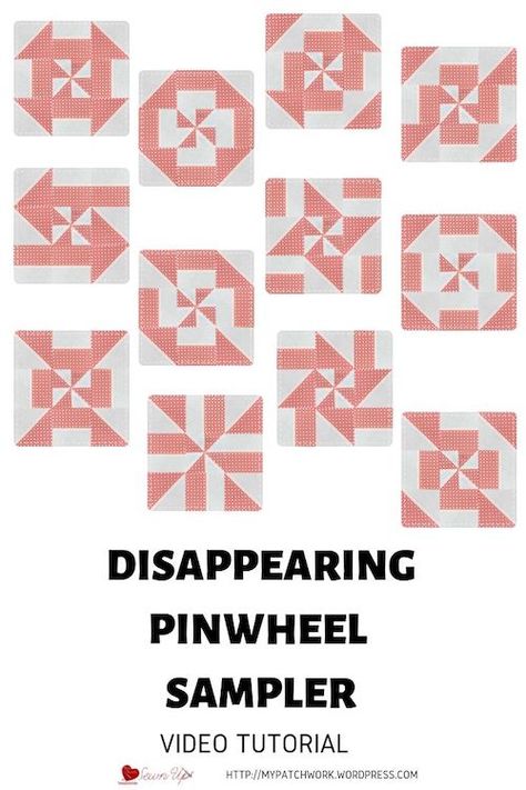 Disappearing Pinwheel, Disappearing Blocks, Pinwheel Quilt Pattern, Pinwheel Quilt Block, Pinwheel Block, Quilt Square Patterns, Sampler Quilts, Scrap Quilt Patterns, Pinwheel Quilt