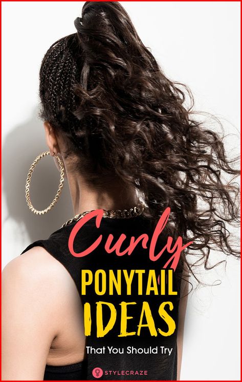 Ponytails are one of the most easy to achieve hairstyles. You can get versatile looks under just this one style!Moreover, curly hair looks great with ponytails as it gives the much needed bounce. This is the go to look of all haircuts for curly hair. So let’s look into some cute and easy ponytails for curly hair. #Hairstyles #curlyhair #ponytail Ponytails For Curly Hair, High Ponytail Curly Hair, Curly Hair Ponytail Styles, Curly Ponytail Hairstyles, Easy Ponytails, High Curly Ponytail, Curly Hair Looks, Ponytail Trick, Fancy Ponytail