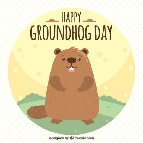 Ground Hogs Day, Ground Hogs, Happy Groundhog Day, Gomez And Morticia, Print Design Template, Day Illustration, Climb Trees, Groundhog Day, Heartwarming Stories