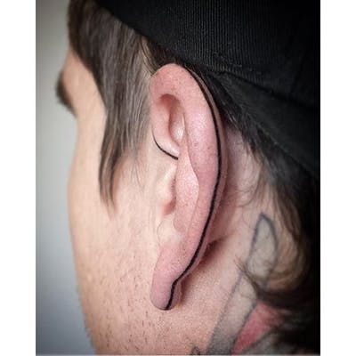 Tattoo uploaded by Xavier | Ear seam tattoo by cosmic.karma via Instagram. #line #seamline #minimalist | 284911 | Tattoodo Back Ear Tattoo, Believe Tattoos, Russian Tattoo, Minimal Illustration, Saved Tattoo, Instagram Tattoo, Book Tattoo, Tattoo Life, Tattoo Flash