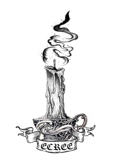 Candle Throat Tattoo, Dark Candle Tattoo, Black And Grey Candle Tattoo, Gothic Candle Tattoo, Candelabra Tattoo, Candle Drawing Art, Burning Candle Tattoo, Candlestick Tattoo, Candle Sketch