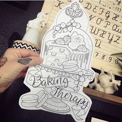 Baking Tattoo Sleeve, Cake Decorating Tattoo, Baking Tattoos For Women, Baking Tattoo Ideas, Bakery Tattoo, Pastry Tattoo, Dessert Tattoo, Baking Tattoo, Baker Tattoo