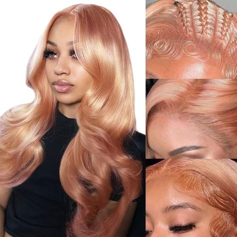 Peachy Blonde, Cotton Candy Pink Hair, Curly Hair Sew In, Pink And Black Hair, Body Wave Lace Front Wig, Pink Blonde, Pink Blonde Hair, Frontal Wig Hairstyles, Hair Color Unique