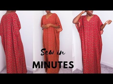 Sew a Kaftan in Minutes! Quick and Easy Tutorial - YouTube Easy Kaftan Pattern, African Dress Patterns Free, Easy Kaftan Pattern Diy, Diy Caftan Pattern, Caftan Pattern Free, Kaftan Pattern Sewing, Kaftan Pattern Diy, Diy Kaftan Dress, Kaftan Diy