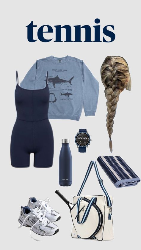 tennis outfit 💙 #tennis #tennisaesthetic #tennisoutfit #oldmoney #sports #tennisgirl #thatgirl #thatgirlaesthetic #blue Winter Tennis Outfits For Women, Tennis Winter Outfit, Tennis Practice Outfit, Tennis Outfit Winter, Cute Tennis Outfits, Tennis Attire, Cute Tennis Outfit, Tennis Motivation, Tennis Fits