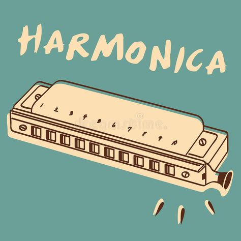 Harmonica Drawing, File Illustration, Information Technology Logo, Technology Logo, Vector Stock, Information Technology, Drawing Ideas, Retro Style, Retro Fashion