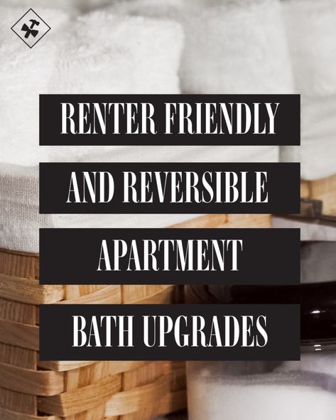 Small Rental Bathroom, Renters Diy, Bathtub Makeover, Renter Friendly Decorating, Renter Hacks, Rental Bathroom, Beautiful Bathtubs, Apartment Hacks, Rental Kitchen