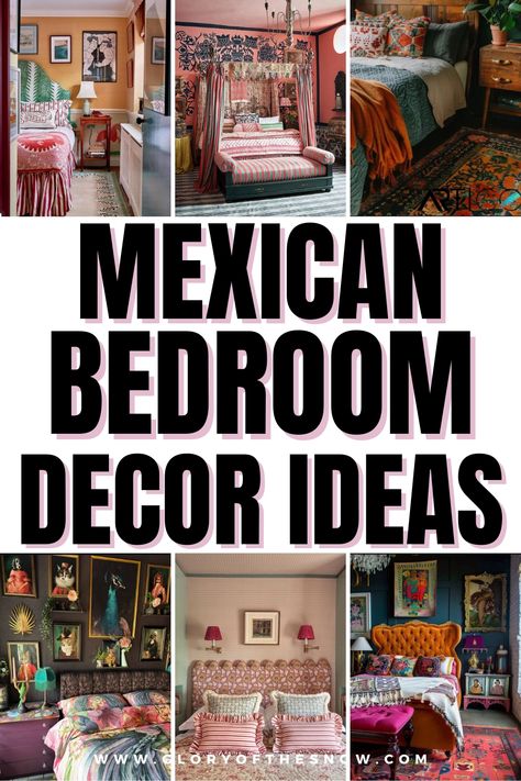 If you want to incorporate Mexican home decor into your home, check out these Mexican style bedroom ideas! Mexican room decor, Mexican bedroom decor, Mexican bedroom furniture, Mexican bedroom accessories, Mexican decor ideas, modern Mexican style bedroom, Mexican style bedroom furniture, Spanish style bedroom, How To Create A Mexican Style Bedroom, colorful bedroom ideas, Mexican interior design inspiration, Mexican rustic home decor ideas, Mexican home decor stores, bedroom makeover ideas. Modern Mexican Bedroom Ideas, Hacienda Bedroom Mexican Style, Mexican Entryway Ideas, Mexican Home Aesthetic, Mexican Style Bedrooms, Modern Mexican Bedroom, Mexican Room Aesthetic, Mexican Room Decor, Mexican Boho Decor