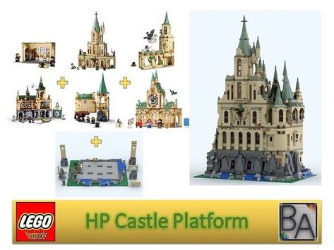 Harry Potter Lego Castle Display Ideas, Lego Hogwarts Castle Display, Harry Potter Lego Instructions, Lego Harry Potter Moc Instructions, Lego Hogwarts Castle, Lego Harry Potter Moc, Lego Masters, Lego Basic, Harry Potter Bedroom Decor