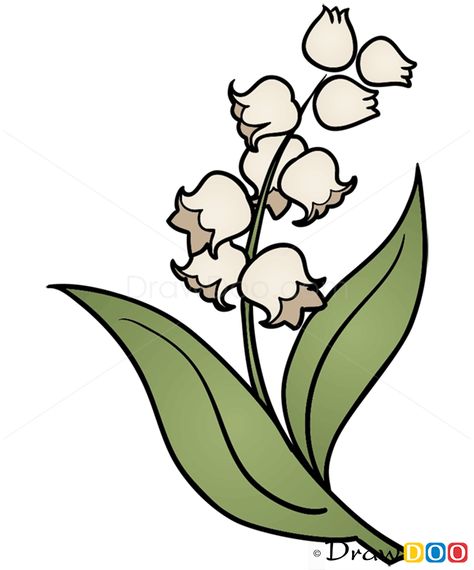 Drawing Lily Of The Valley, Valley Drawing, Lily Of Valley, Valley Of Flowers, Flower Line Drawings, Lily Of The Valley Flowers, Valley Flowers, Fabric Ideas, Watercolor Flower Art