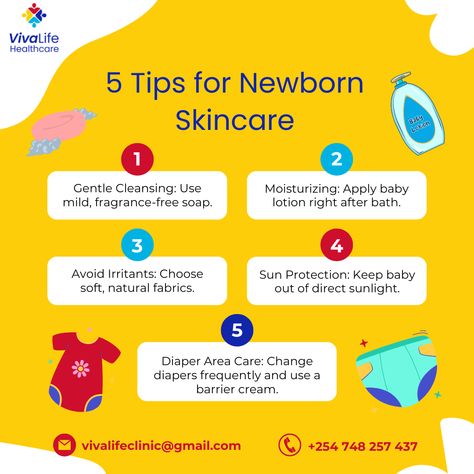 Taking care of your newborn’s skin can be simple with these top 5 tips!    Check out the post below to learn more.   Follow us for more.   #NewbornSkinCare #ParentingTips #VivaLifeHealthcare #babyskin #sensitiveskin #skincare #nairobispaeds #paeds #kidsclinic Barrier Cream, Newborn Hacks, Skincare Brands, Be Simple, After Bath, Baby Lotion, Skincare Tips, Baby Skin, Baby Food