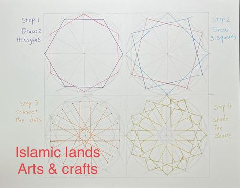 Hello everybody Geometric patterns are among the most recognizable visual expressions of Islamic art and architecture. Wish you enjoy this step by step tutorial and find it useful please subscribe for next videos thanks Islamic Art Step By Step, Islamic Geometric Pattern Step By Step, Islamic Geometric Pattern Tutorial, Islamic Geometric Art Step By Step, Islamic Geometry Step By Step, Islamic Geometric Art, Islamic Patterns Geometric, Inktober Ideas, Islamic Design Pattern