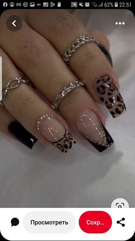 Leopard Print Nails, Fancy Nails Designs, Nails Design With Rhinestones, Leopard Nails, Short Square Acrylic Nails, Sparkle Nails, Acrylic Nails Coffin Short, Nail Designs Glitter, Square Acrylic Nails