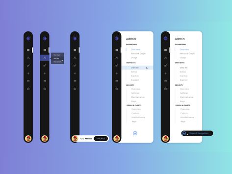 Side Admin navigation bar by Anamol Maharjan Side Menu Ui Design, Navigation Bar Design, Ui Ux 디자인, Empty State, Navigation Design, Mobile App Design Inspiration, App Interface Design, Navigation Bar, App Design Inspiration