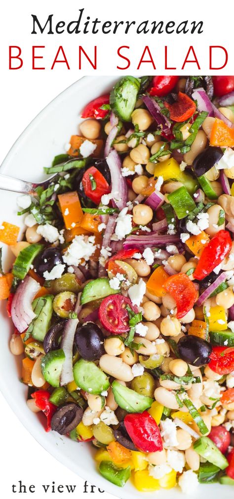 Mediterranean Bean Salad, Salads For Picnics, Mediterranean Diet Recipes Dinners, Mediterranean Diet Meal Plan, Resep Salad, Bean Salad Recipes, Best Salad Recipes, Ancient Grains, Mediterranean Diet Recipes