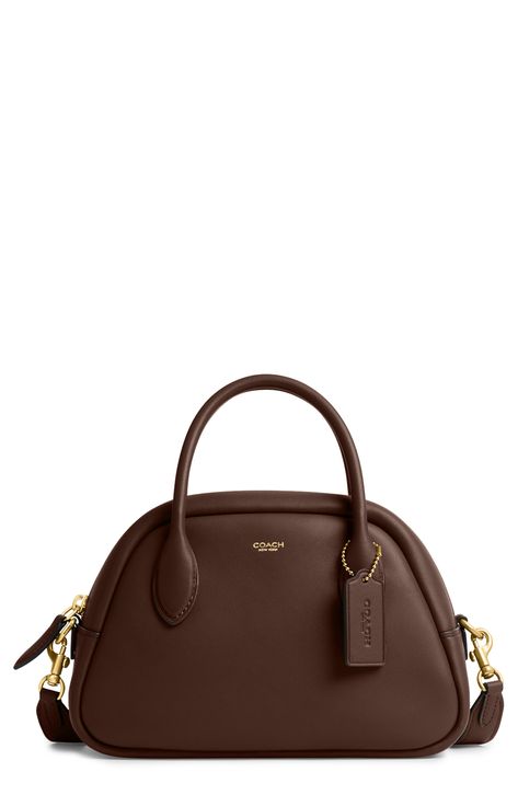 COACH Borough Leather Bowling Bag available at #Nordstrom Retro Bowling, Coach Tote Bags, Bowling Bag, Girly Bags, Coach Tote, Bowling Bags, Bag Design, Vintage Engagement, Cute Bags