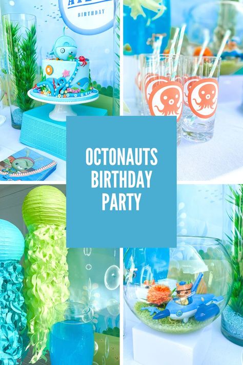 Bakery Backdrop, Octonauts Birthday Party Food, Octonauts Cake, Octonauts Birthday Party, Captain Barnacles, Octonauts Party, Fish Bowls, Sea Birthday Party, Aquarium Plants