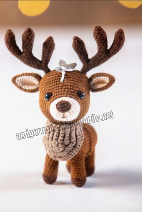 Rudolf Crochet Pattern Free, Reindeer Crochet Pattern Free, Easy Crochet Reindeer Free Pattern, Reindeer Amigurumi Free Pattern, Crochet Reindeer Pattern Free Amigurumi, Reindeer Amigurumi Pattern, Small Reindeer Crochet Pattern, Crochet Raindear, Reindeer Crochet Ornament