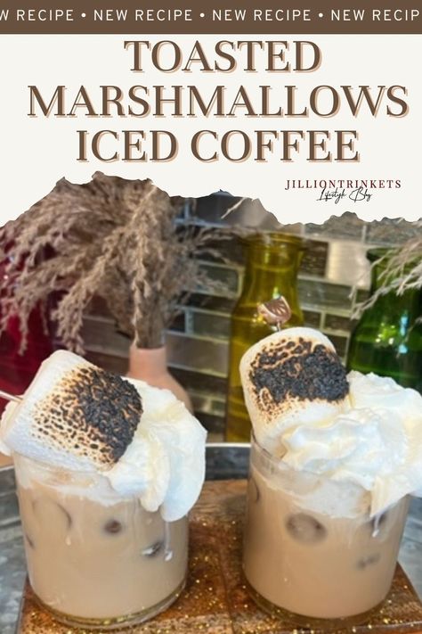 Toasted Marshmallows Iced Coffee Toasted Marshmallow Syrup, Marshmallow Syrup, Shots Alcohol Recipes, Fancy Coffee Drinks, Loaded Tea, Cinnamon Toast Crunch, Fruit Juices, Drinks Alcohol, Breakfast Drink