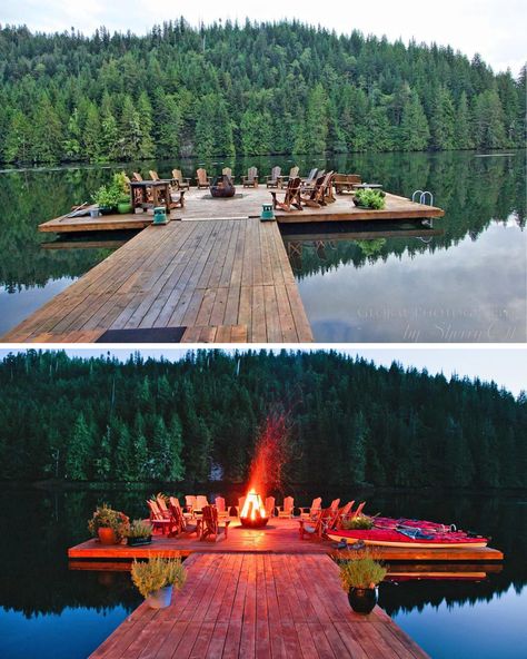 Lake House Dock, Lake Dock, Floating Dock, Lake Cabins, Boat Dock, Decor Trends, Firepit, Outdoor Ideas, Lake Life