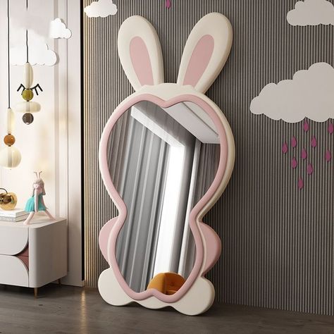 cute girl must have cute mirror Full Body Aesthetic, Aesthetic Floor, Bedroom Big, Cute Mirror, Korean Kawaii, Body Aesthetic, Mirror Bedroom, Luxury Mirror, Bedroom Dressing Table