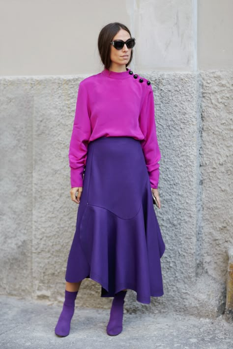 Outfit Inspiration Women, Purple I, Color Combos Outfit, Winter Typ, Color Blocking Outfits, Cool Winter, Color Combinations For Clothes, Bright Winter, We The People