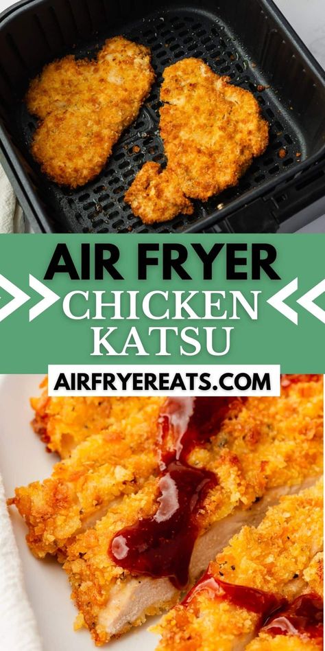 Use your favorite countertop appliance to make Air Fryer Chicken Katsu! It's just like your favorite Japanese restaurant's fried chicken cutlets, complete with a homemade tonkatsu sauce. Air Fryer Chicken Katsu, Chicken Katsu Recipes, Katsu Recipes, Fried Chicken Cutlets, New Air Fryer Recipes, Chicken Cutlet Recipes, Tonkatsu Sauce, Chicken Katsu, Air Fryer Oven Recipes