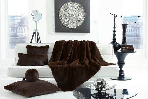 Evelyne Prelonge Luxe Faux Fur Bed Covers & Accessories in Chocolate Textured Throw Blanket, Brown Blanket, Thick Blanket, Faux Fur Throw Blanket, Faux Fur Blanket, Fur Throw Blanket, Collections Etc, Sherpa Throw Blankets, Fur Blanket