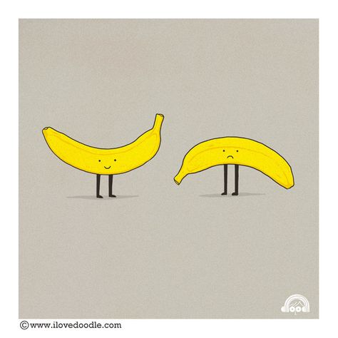 great illustrations by ILoveDoodle @ http://www.flickr.com/photos/ilovedoodle Same But Different, Same Same But Different, Banana Illustration, Banana Painting, Happy Drawing, Banana Art, Love Doodles, Funny Illustration, Cute Doodles